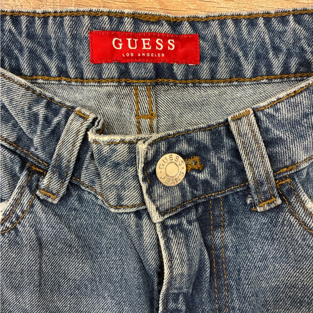GUESS mom jeans Straight Leg with Distressed Details sz 27 - Picture 5 of 11